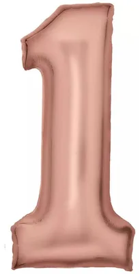 Obrázok produktu pre Fóliová balónik s číslom 1, saténová, ružové zlato, 86 cm – Amscan