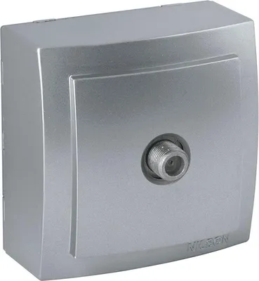 Produktbild von SAT-Dose Durchgangsdose Silber Aluminium-Optik – Aufputz IP20 Innen – Themis