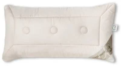 Produktbild von Kopfkissen 40x80 cm Bio Schurwolle Bio Baumwolle Schurwollkugeln Kissen Nadia-2