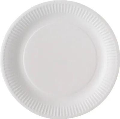 Produktbild von Pappteller Einweggeschirr 100 Stk. 23 cm weiß - Einheitsgröße