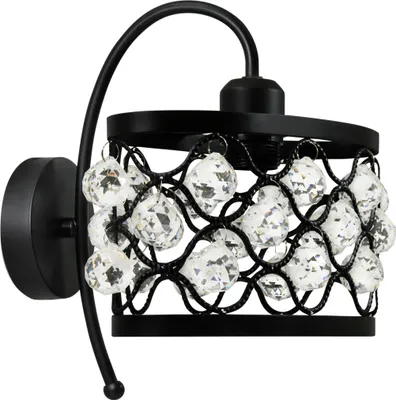 Immagine prodotto di Applique VEJLE nera 1xE27x20W cristallo, dimensioni: 27,5x24x24 cm, IP20, Polux
