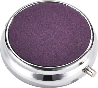 Produktbild von Taschen ASCHENBECHER "Leder" Ø5cm mit Deckel aus Metall rund mini mit Ablagefläche Taschenaschenbecher Reise Outdoor Reiseaschenbecher 72 (Lila)