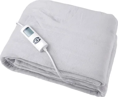 Produktbild von ThermaRelaxx elektrische weiche Kuschel-Heizdecke Wärmedecke mit Schnellaufheizung und Abschaltautomatik - 180 x 130 cm, Wärmeunterbett mit 160 W, Decke 30 C° Maschinenwäsche geeignet, weiss