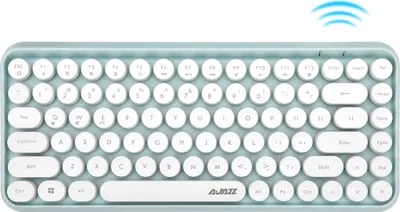 Zdjęcie produktu dla Klawiatura Bluetooth Ajazz 308i, okrągła osłona klawiszy, zasięg Bluetooth 10 m, 84 klawisze, kompatybilna z systemami Windows 2000, Windows XP, Windows ME, Windows Vista, Windows 7/8/10, kolor zielony