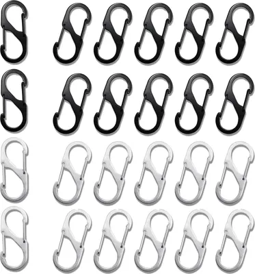 Produktbild von 24-teilige Bergsteigerschnallen, 12 x Silber 5 + 12 x Schwarz 5