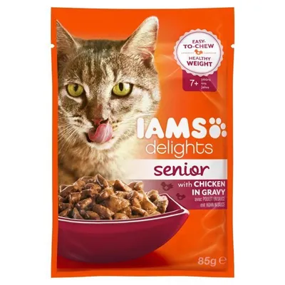 Imagen del producto de IAMS Delights, para perros mayores, apto para cualquier raza, sabor a pollo, 85 g