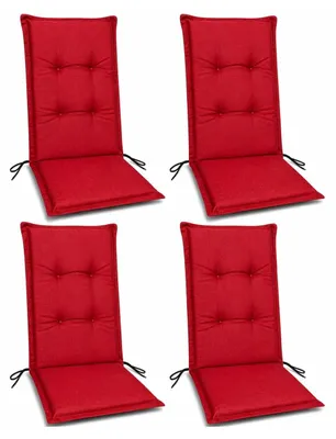 Produktbild von 4 Stück Julido Hochlehner Auflage 120x50x5cm Gartenstuhlauflage Kopfpolster Rot