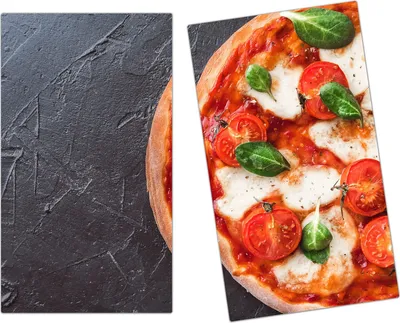 Produktbild von Spritzschutz Herdabdeckplatte Schneidebrett aus Glas Pizzadreiecke 2-Teilig (60x52cm)