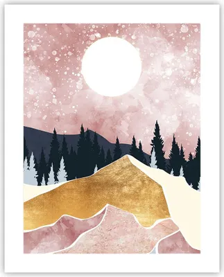 Produktbild von Poster - Poster ohne Rahmen - Grafik Modern Landschaft - 40x50 cm - Wand Bild - Wanddeko - Wandbilder - Kunstposter - Wandposter - Bilder - Kunstdruck - Wanddekoration - Wandbild - P2XPA40x50-4832