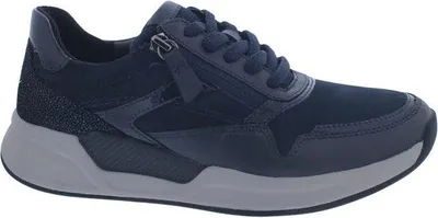 Produktbild von Rollingsoft Sneaker, Samt/ Foulard/ Lack, dunkelblau, Schnürung und Reißver., Wechselfußbett 76.957.46 42