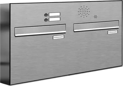 Produktbild von 2er V2A Edelstahl Briefkastenanlage für Tür- Zaundurchwurf Klingel