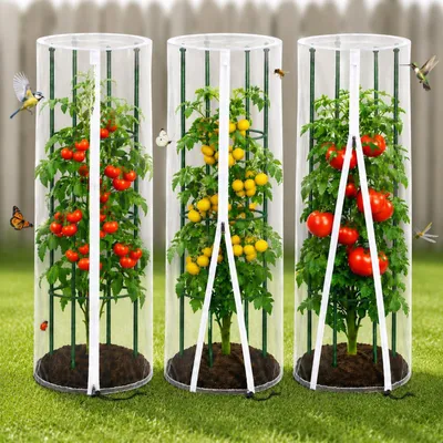 Image de Filet de protection pour tomates et légumes, lot de 3