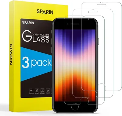 Produktbild von SPARIN Schutzfolie iPhone SE 2022/2020, 3 Stück Panzer Schutz Glas 9H Härte 4,7 Zoll