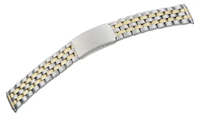 Produktbild von Minott Uhrenarmband 16-20mm Edelstahl bicolor Teleskopanstoß