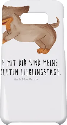 Produktbild von Mr. & Mrs. Panda Samsung Galaxy S8 plus Handyhülle  Hund Dackel - Weiß - Geschenk, Sprüche, Hunde, Herz, Cover, Handy Case, Hülle