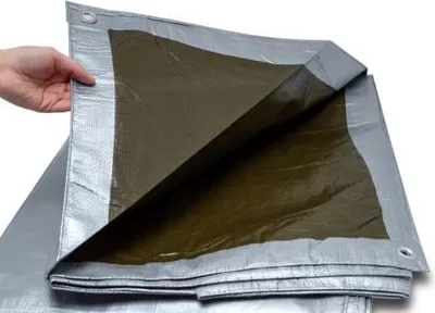 Obrázok produktu pre PE plachta 6x12m strieborná/hnedá (210g/m2)