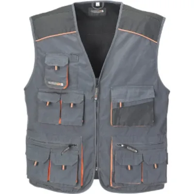 Produktbild von Weste Gr.48 dunkelgrau/schwarz/orange TERRATREND