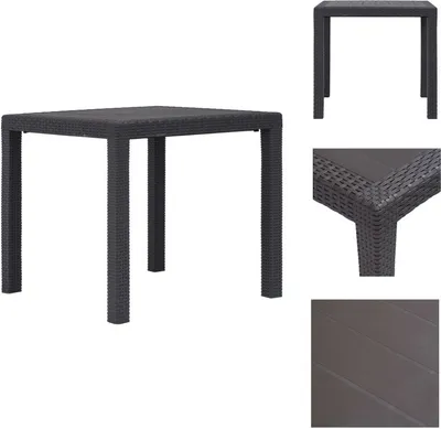 Produktbild von vidaXL Gartentisch Braun 79 x 79 x 72 cm Kunststoff Rattan-Optik -  Gartentische