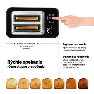 Obrázok produktu pre Lauben Toaster 900BC 2Toasts 900W schwarz retail
