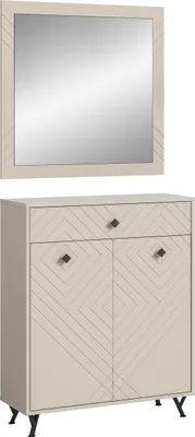 Produktbild von Garderoben-Set >Notes< in Sandbeige Matt - 80x190x35cm (BxHxT)