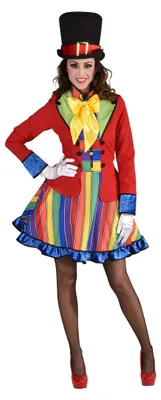 Produktbild von Clown-Kleid Streifen / Karo, Groesse:XS