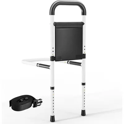 Image de Barrière de sécurité pour lit de personne âgée 707G, jusqu'à 150 kg, blanc/noir