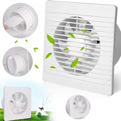 Produktbild von 150mm Badlüfter, Wandmontage Lüftungsgebläse, Badezimmer Abluftventilator für Küche, Bad, Loftfenster und Keller