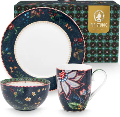 Produktbild von PIP STUDIO Berry Blues Frühstücksset blau 3tlg