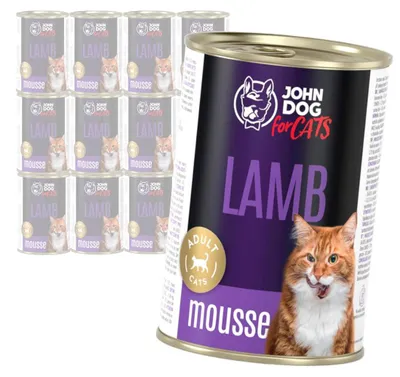 Zdjęcie produktu dla John Dog for Cats Mus z Jagnięciną 12x400g Bezzbożowa Mokra Karma Dla Kota