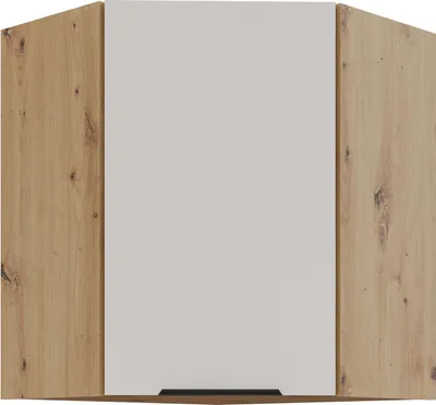 Produktbild von Küchen Eckhängeschrank 60x60 cm Küche SOLANO Kaschmir beige matt + Eiche Artisan matt Küchenzeile Küchenblock Einbauküche