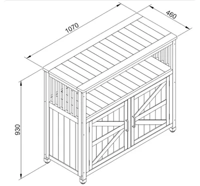 Produktbild von Outgarden Grau 120x60x180 cm Gartengeräteschrank, Gartenschrank Jason aus Asiatischem Nadelholz, Aufbewahrungsschrank für Innen und Außen, Wetterfester Geräteschrank