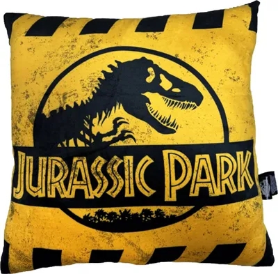 Immagine prodotto di Poduszka Jurassic Park z logo ostrzegawczym 45 cm, licencjonowany produkt