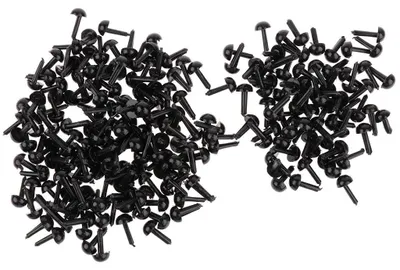 Puppenaugen 200 Stück, schwarz, 4 mm, für DIY-Plüschtiere