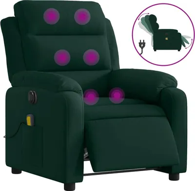 Obrázok produktu pre vidaXL Masážne kreslo Elektrické Tmavo zelený zamat