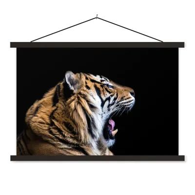 Produktbild von MuchoWow® Textilposter Tiger - Tiere - Porträt 120x80 cm mit schwarzem Rahmen - Wanddeko