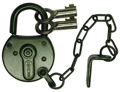 Produktbild von Abus Hangschloss Armeeschloss Bundeswehr oliv mit Kette, Durchmesser 40 mm 04716 9