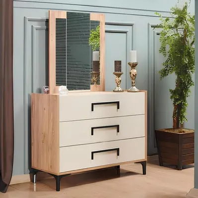Image de Coiffeuse miroir Commode Cosmétique Coiffeuse Table de maquillage