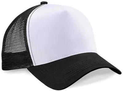 Produktbild von Beechfield Herren Mesh Trucker Baseballkappe RW260 (Einheitsgröße) (Schwarz/Weiß)