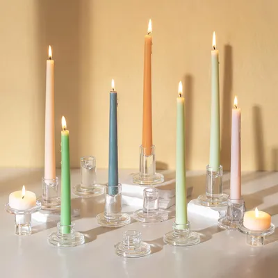 Productafbeelding van Omgoods - Set van 12 Glazen Kaarsenhouders voor Tafeldecoratie