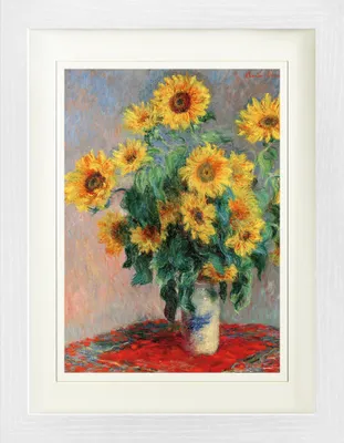 Produktbild von Claude Monet Gerahmtes Bild Mit Edlem Passepartout | Wand-Bilder | Im Bilderrahmen - Sonnenblumenstrauß. 1880 (40 x 30 cm)