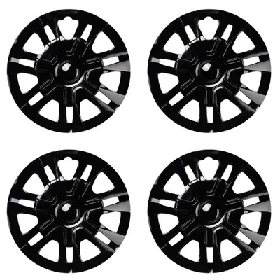 Produktbild von Radkappen 14 Zoll - Glänzend Schwarz - Für Stahlfelgen - ABS-Kunststoff
