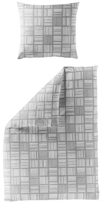 Produktbild von BIERBAUM Bettwäsche Mako-Satin grau 155x220cm, mit 1 Kissen