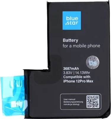 Produktbild von AKKU ohne BMS passend für Iphone 12 PRO MAX 3687 mAh Blue Star HQ