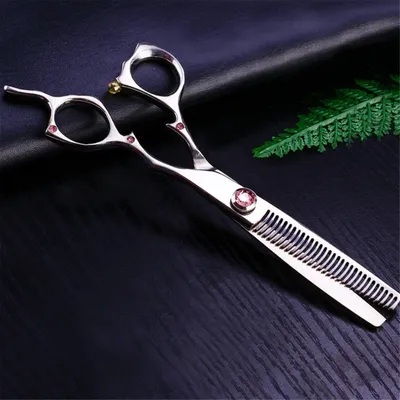 Produktbild von Effilierschere aus Edelstahl, 6 Zoll, Doppelschwanz, 440C-Schere zum Ausdünnen der Haare, scharf, für Friseure und Friseurausstattung