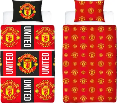 Obrázek produktu pro Manchester United FC - Oboustranné ložní prádlo TC183 (Manželská postel) (červená/černá/žlutá)