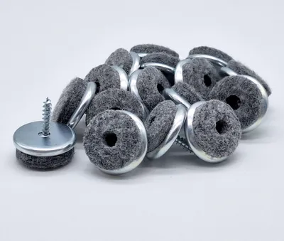 Produktbild von 16 Stk Möbelgleiter Filzgleiter Stuhlgleiter Metall mit Schraube Ø 24 mm