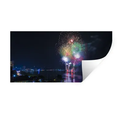Produktbild von MuchoWow® Wandtattoo Wandsticker Wandaufkleber Feuerwerksfestival 40x20 cm Selbstklebend und Repositionierbar - Aufkleber