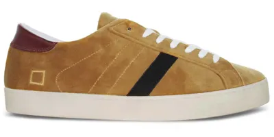 Productafbeelding van Handgemaakte leren sneakers van het Italiaanse merk D.A.T.E., model Hill Low, bruin, maat 40