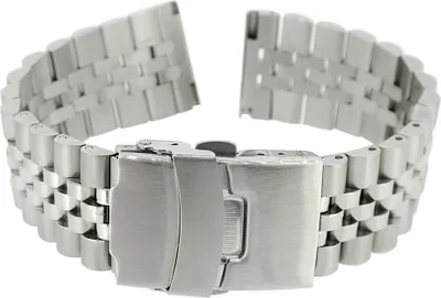 Produktbild von Herzog > Uhrenarmband 22mm > Edelstahl massiv silbern matt / glänzend