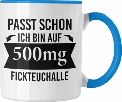 Produktbild von Trendation - Lustiger Spruch Tasse Büro Kollege Kollegin Geschenk Kaffetasse Sprüche Geschenkidee Arbeitskollege (Blau)